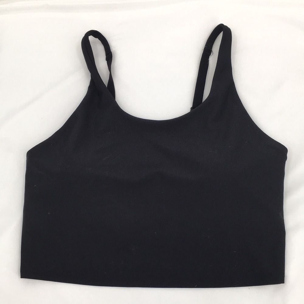 Old Navy Active Powersoft light support Go-Dry Black Crop Top Sports Bra XL